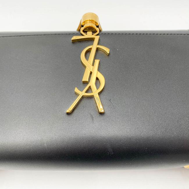 Saint Laurent Monogram Kate Small Smooth Calfskin Tassel On Chain Black Leather Shoulder Bag