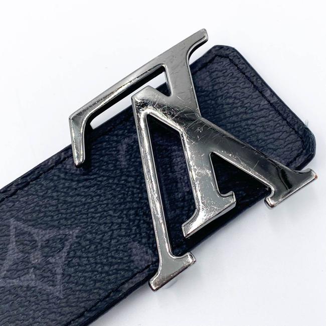 Louis Vuitton Black Calfskin Monogram Eclipse 40mm Lv Initiales Reversible Belt
