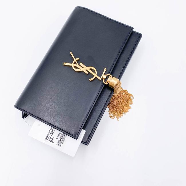 Saint Laurent Monogram Kate Chain Wallet Woc Calfskin Classic Tassel Black Leather Shoulder Bag