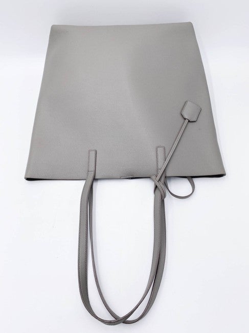 Saint Laurent Bag Shopping Calfskin Medium Light Grey Leather Tote