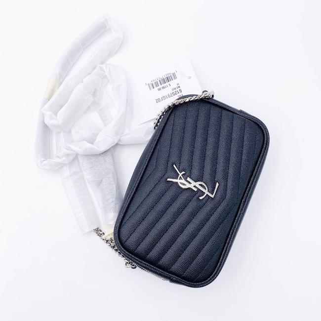 Saint Laurent Monogram Camera Lou Mini Quilted Black/Silver Black Leather Shoulder Bag