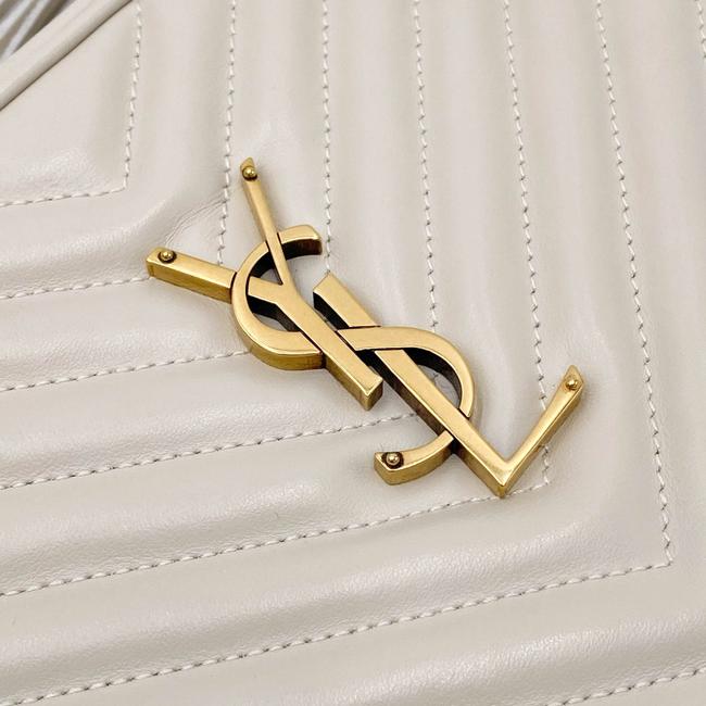 Saint Laurent Monogram Lou Camera Calfskin Matelasse Crema Soft White Leather Shoulder Bag