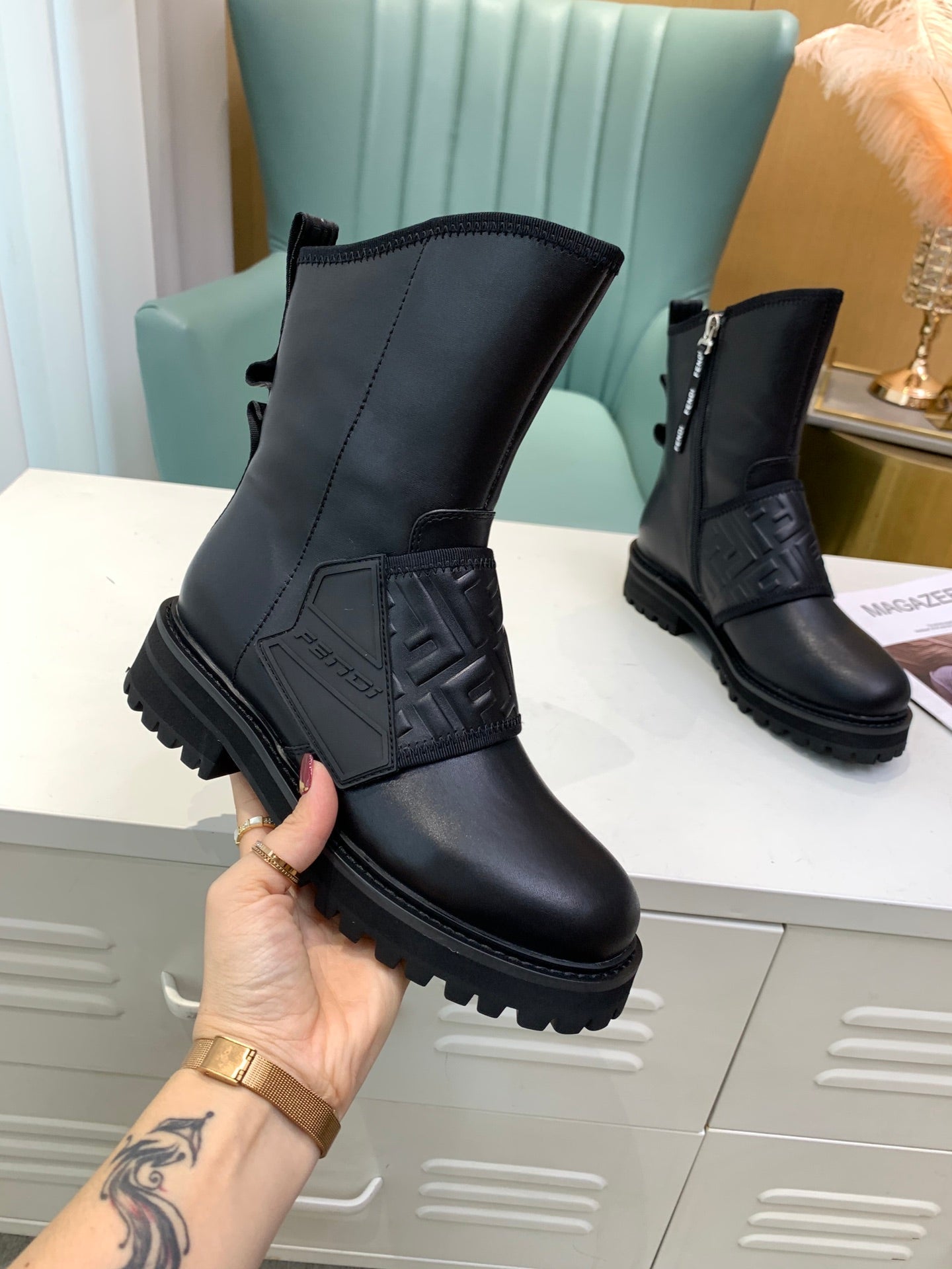 Fendi Signature Boots Black
