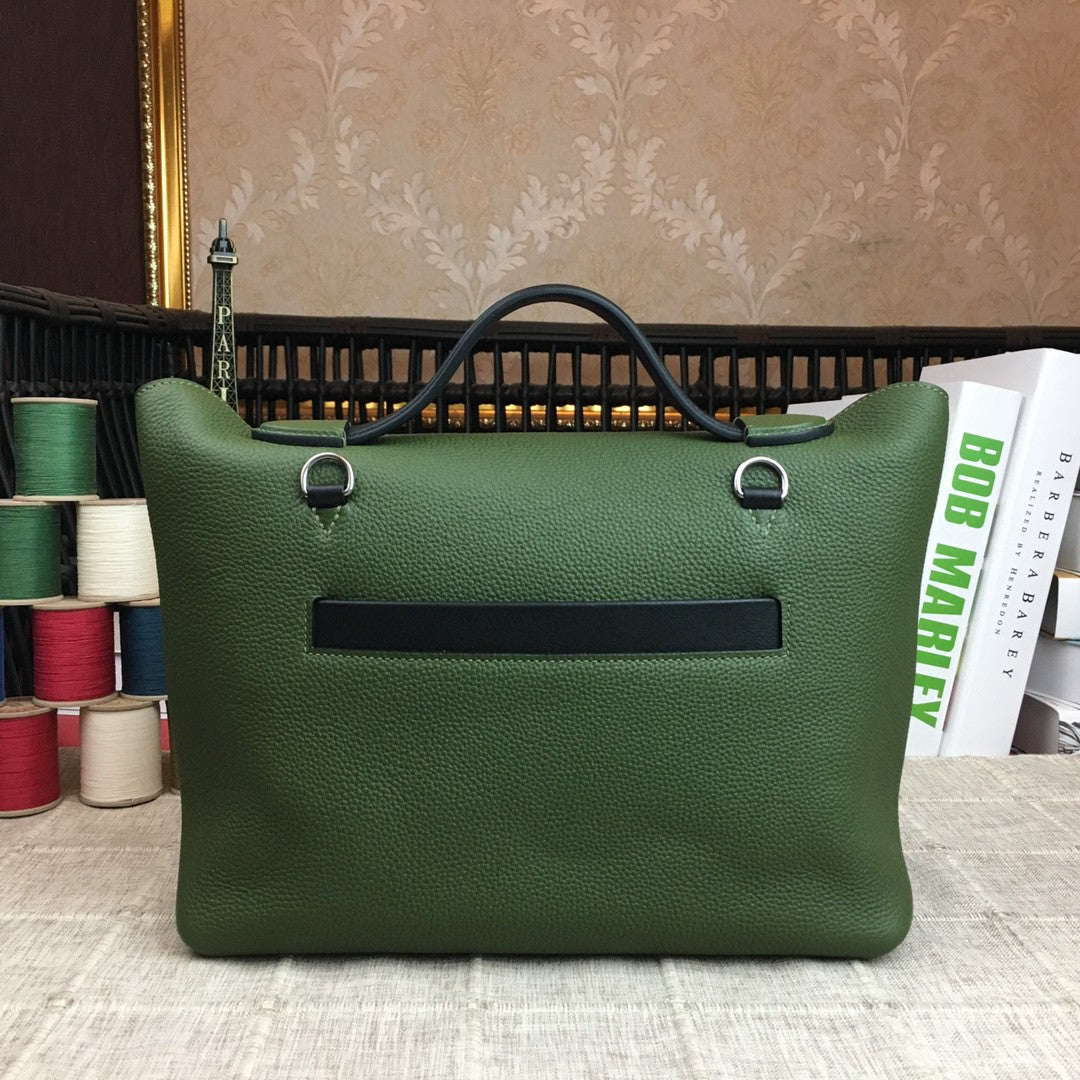 Hermes 24 24 29cm Noir Black Clémence Green
