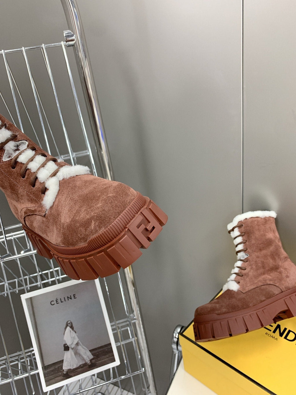 Fendi Signature Boots Brown
