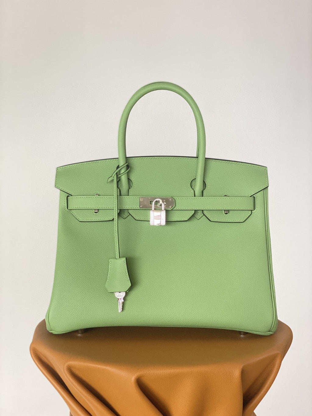Hermes Birkin 25 Nata Swift Silver Hardware Green