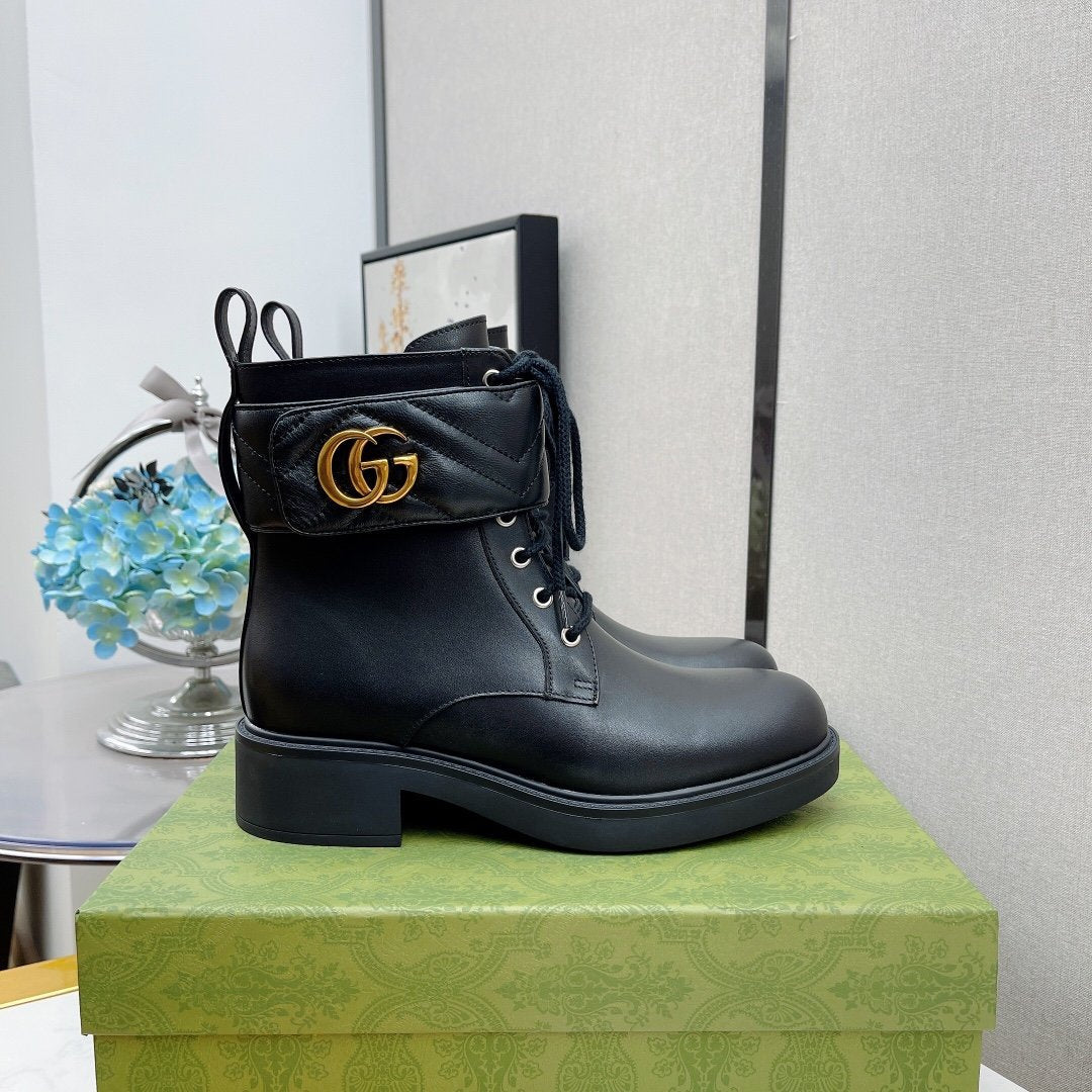 Gucci Ankle Boots With Double G Black