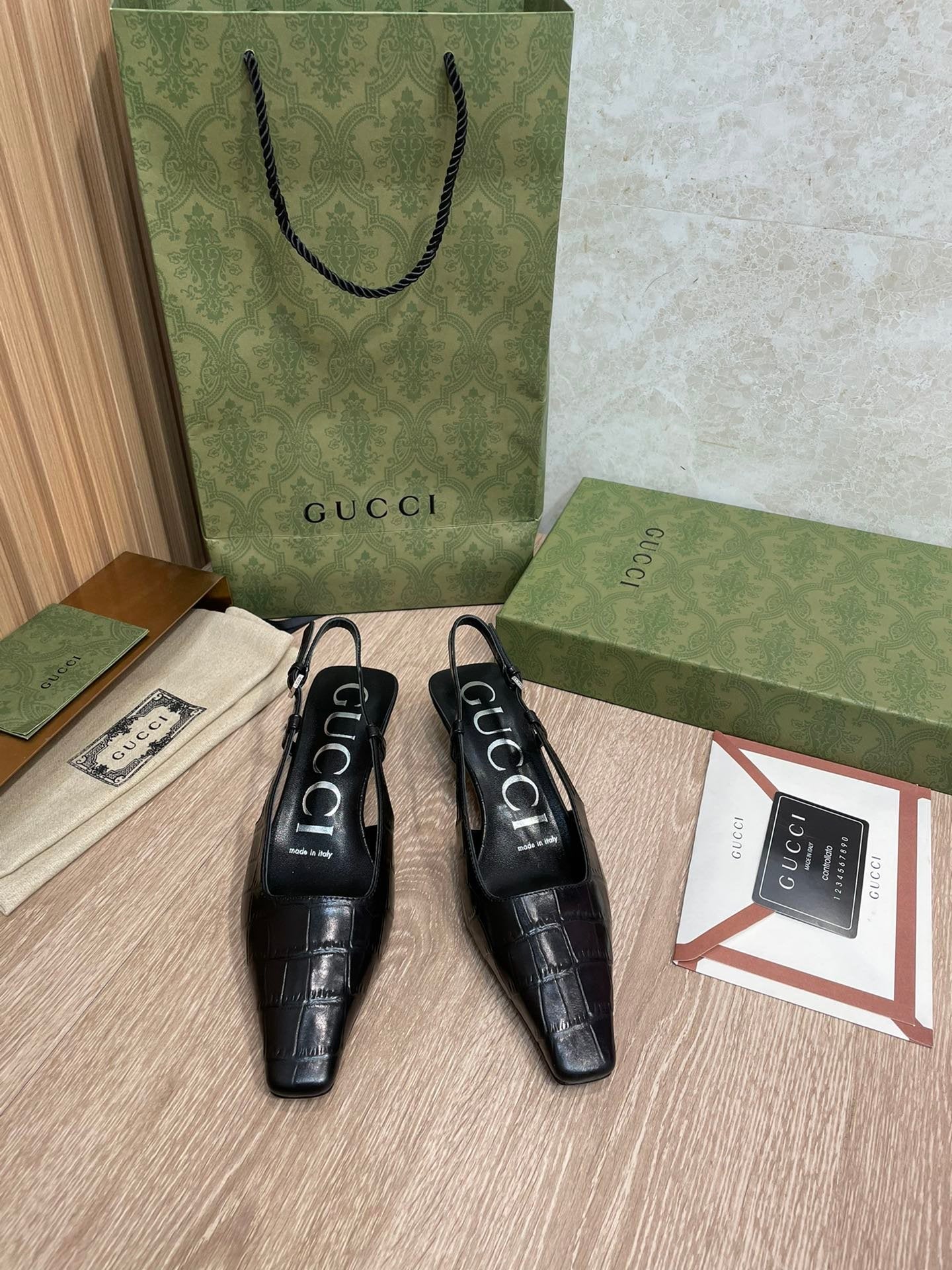 Gucci Slingback Pumps Black