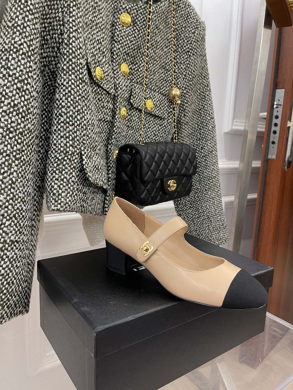 Chanel Sling Back 1.7 Inches Beige