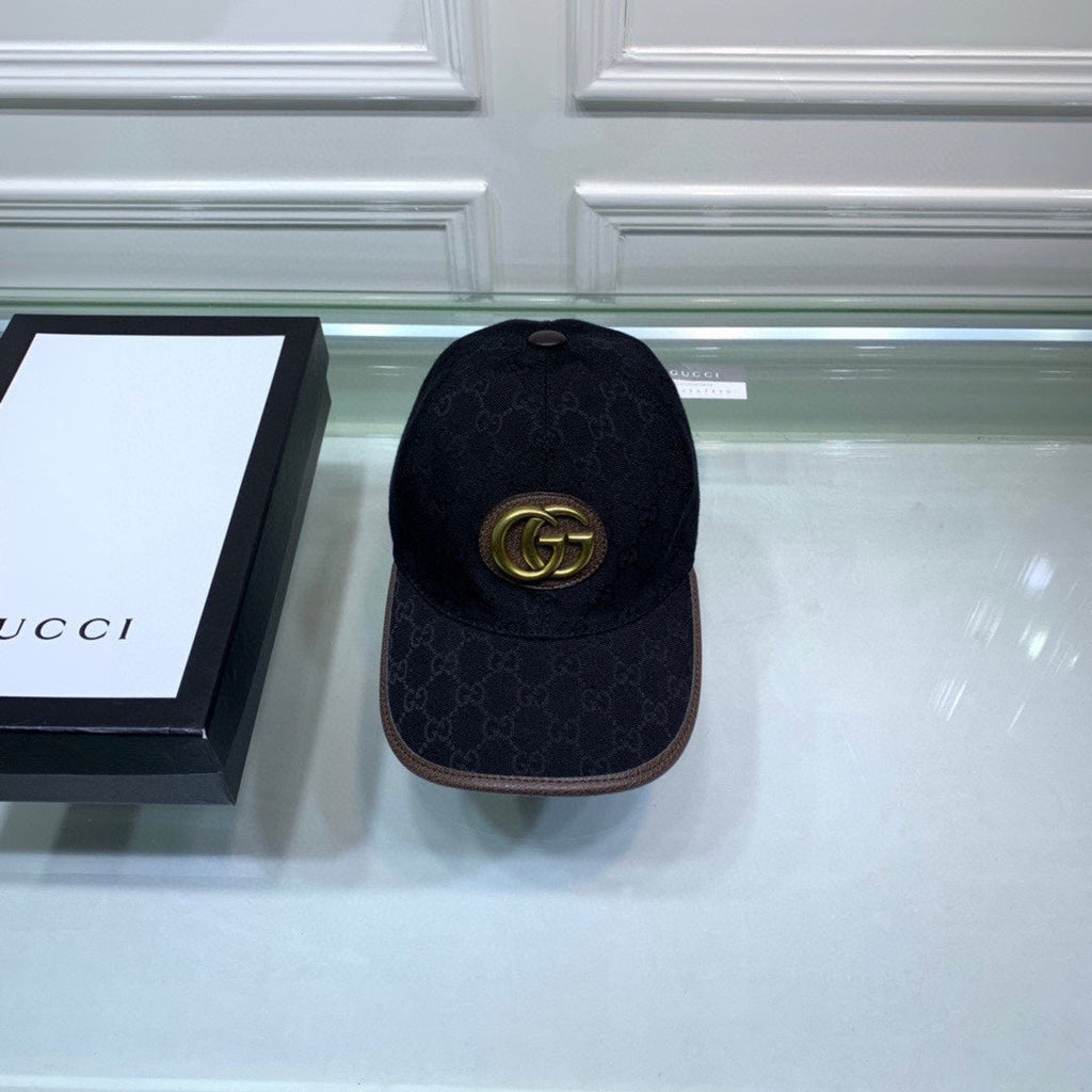 Gucci Canvas Baseball Cap with Web Black