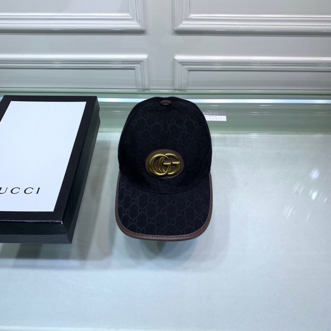 Gucci Canvas Baseball Cap with Web Black