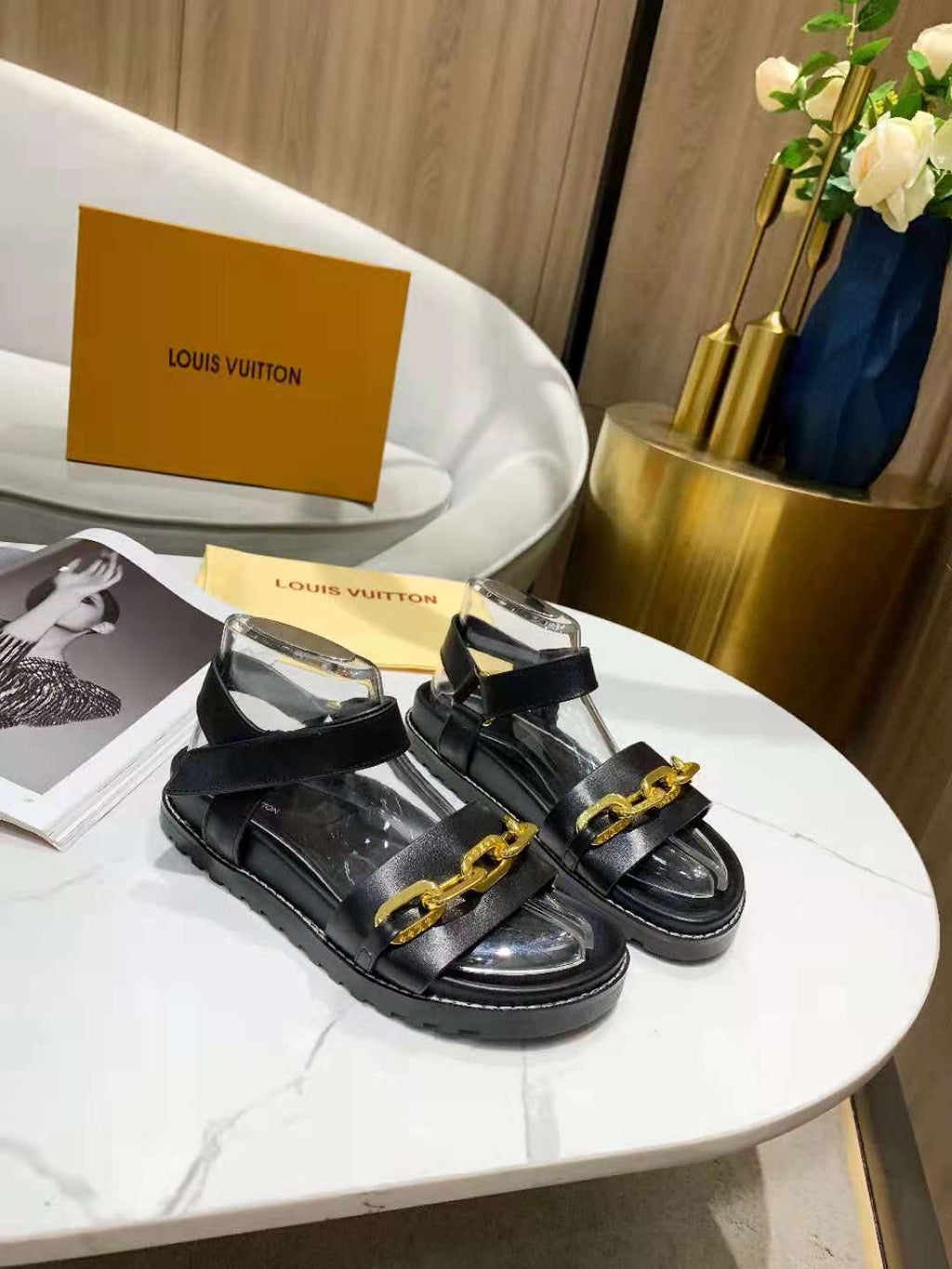 Louis Vuitton Paseo Flat Comfort Sandal Black