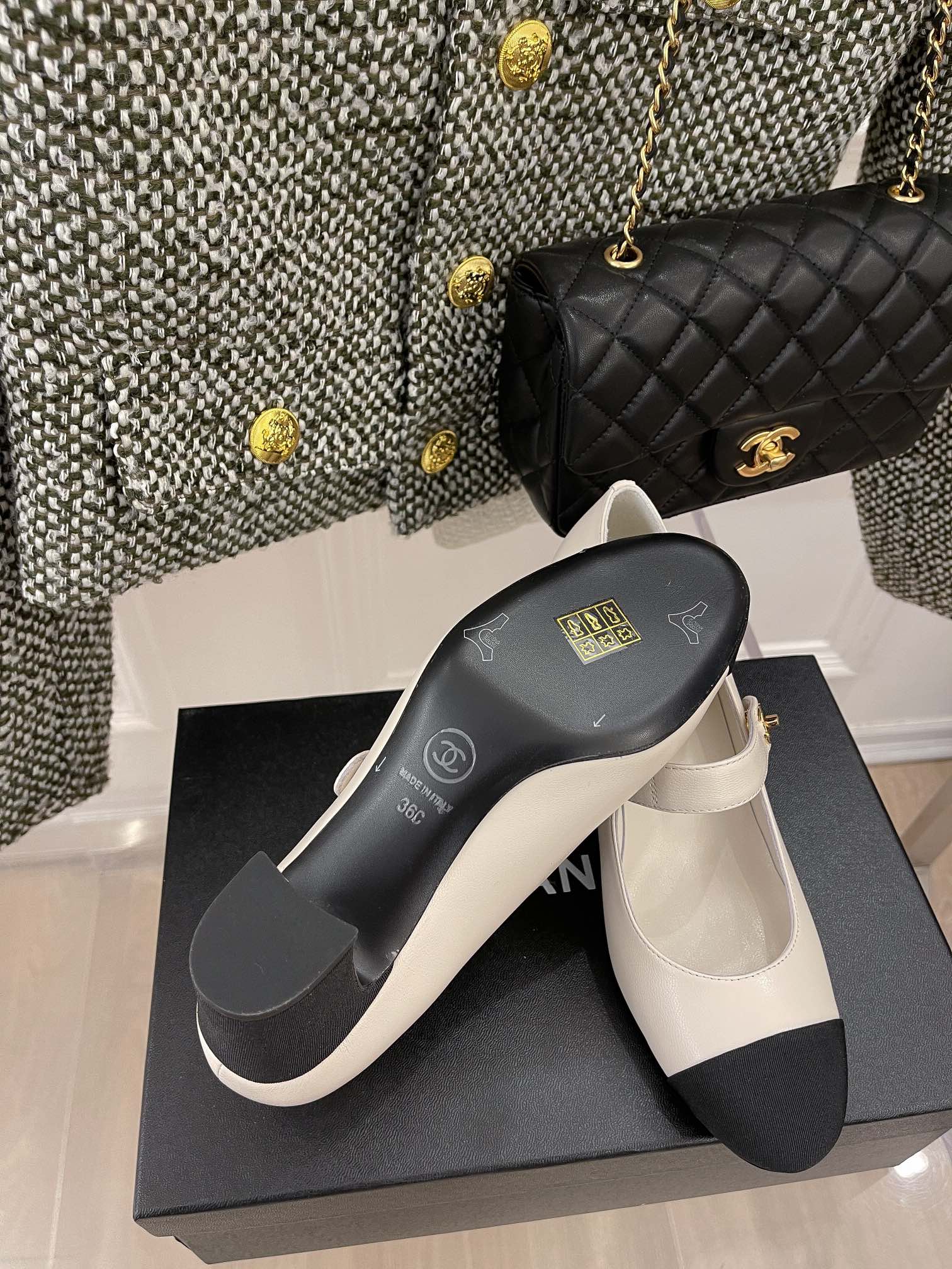 Chanel Sling Back 2.5 Inches White