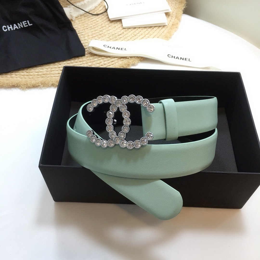 Chanel Belt With Beaded Buckle Jade Green