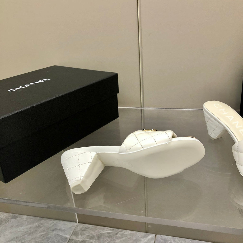 Chanel Mules White