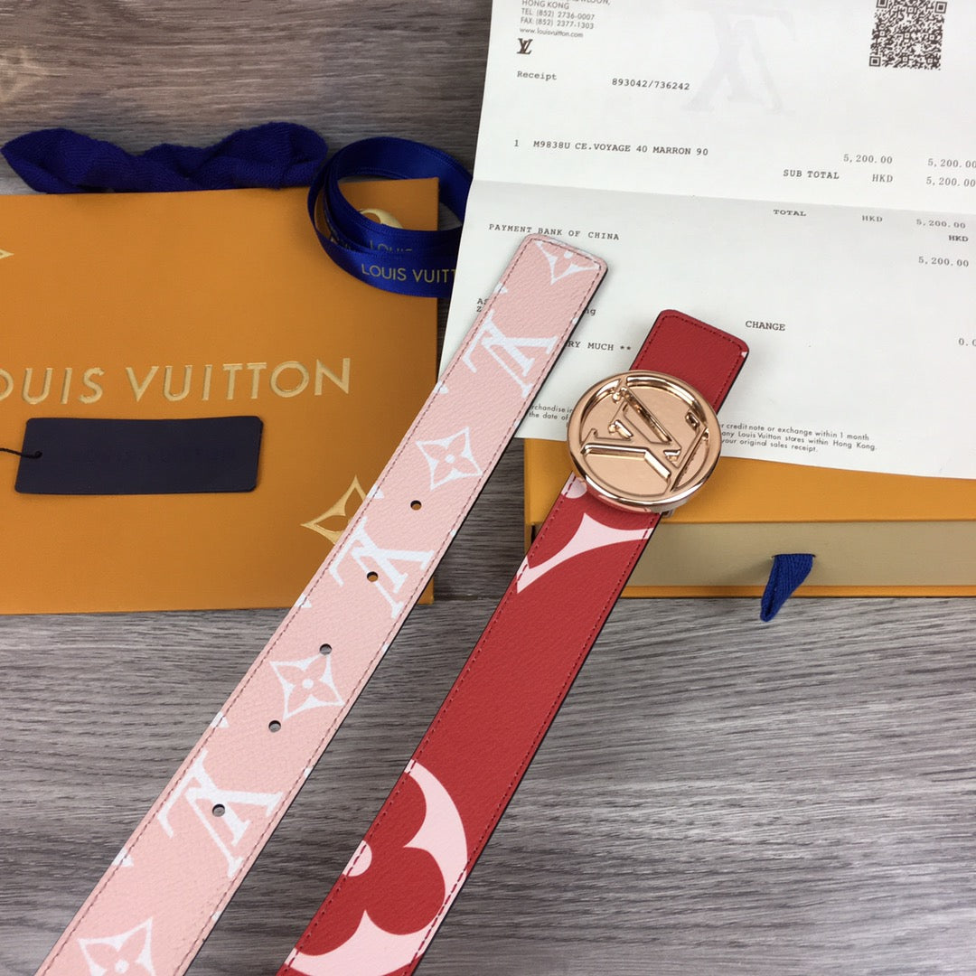 Louis Vuitton Iconic Reversible Belt Red