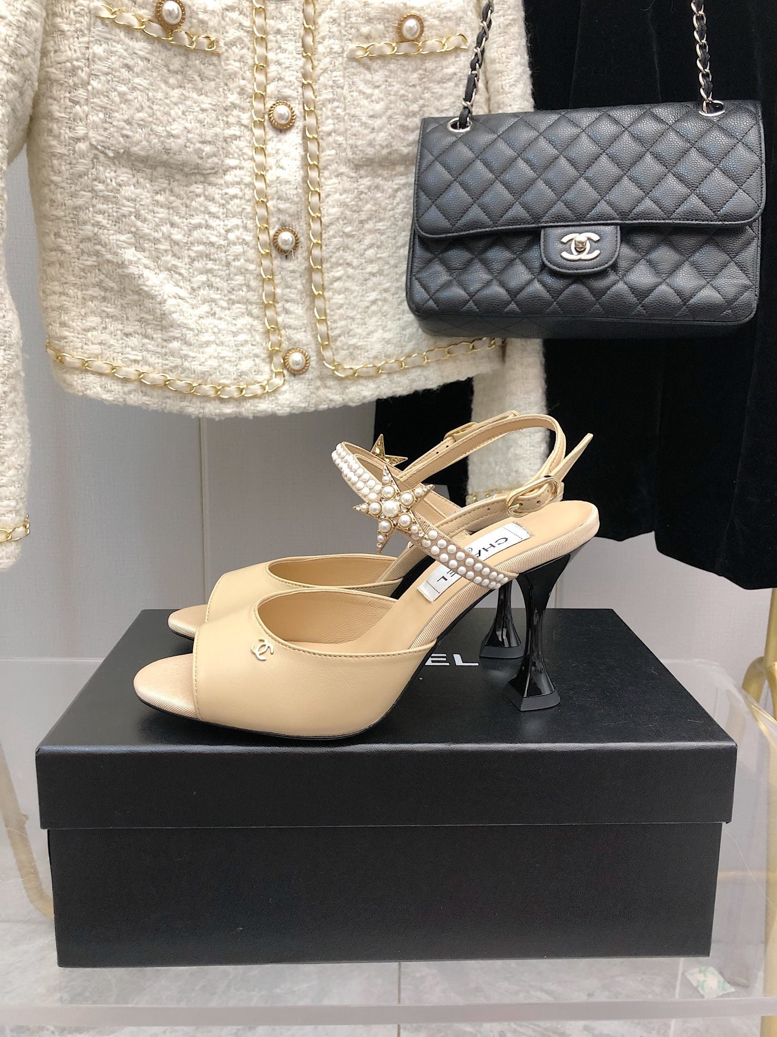Chanel Open Shoes Beige