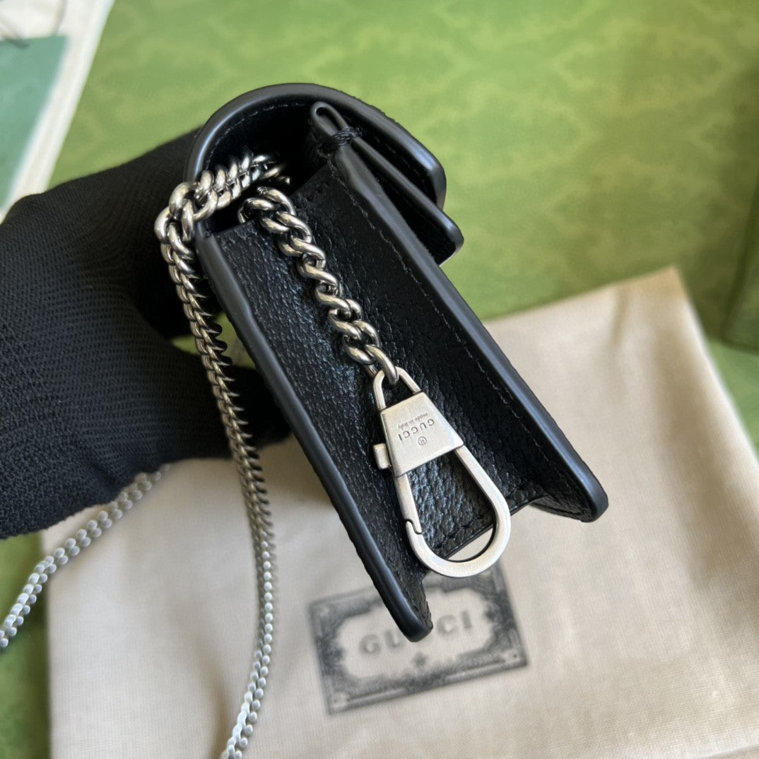 Gucci 476432 Dionysus GG Super Mini Bag 17cm Black