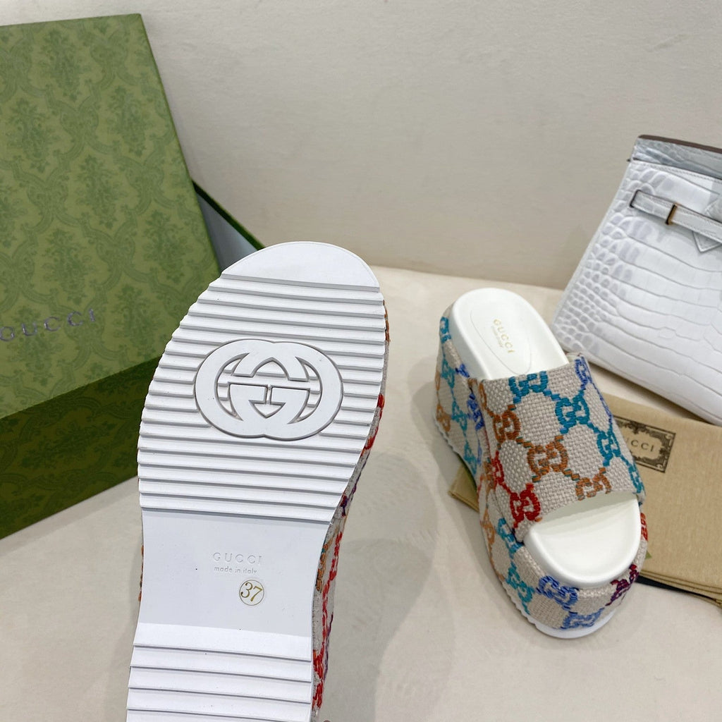 Gucci Platform Slide Sandal Multicolor