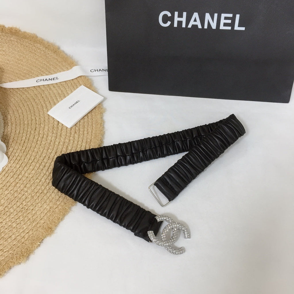 Chanel Belt With Beaded Buckle Black