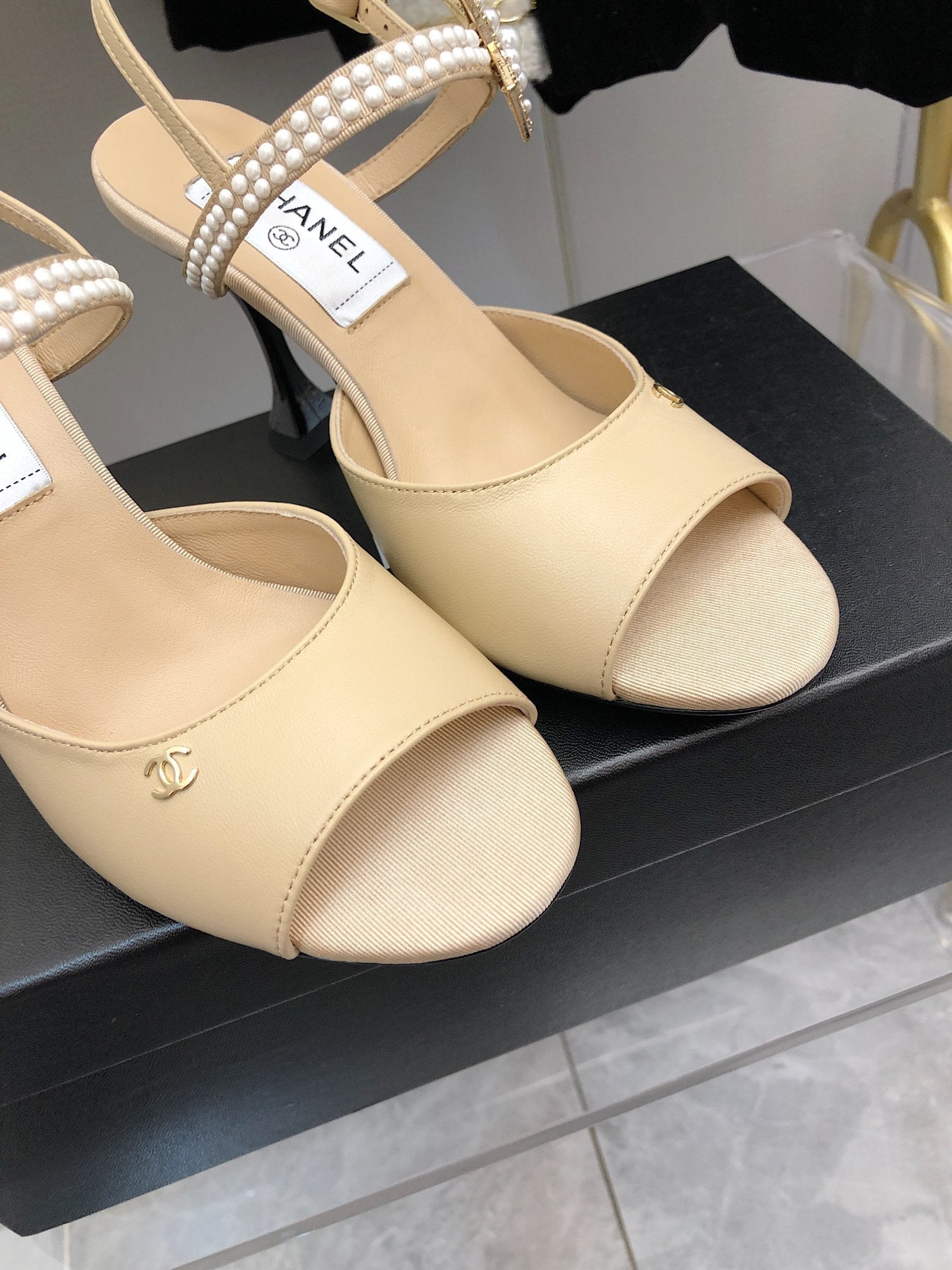 Chanel Open Shoes Beige