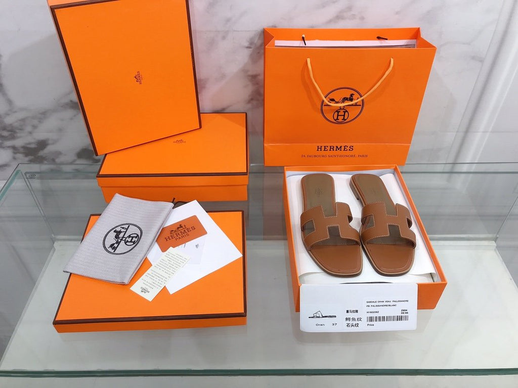 Hermes Oran Sandal Brown