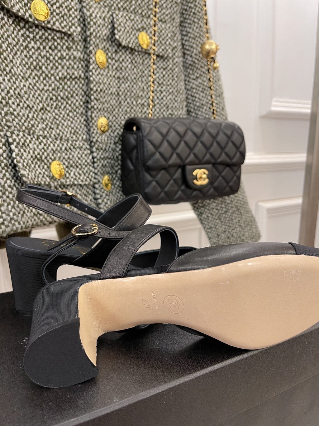 Chanel Sling Back Black