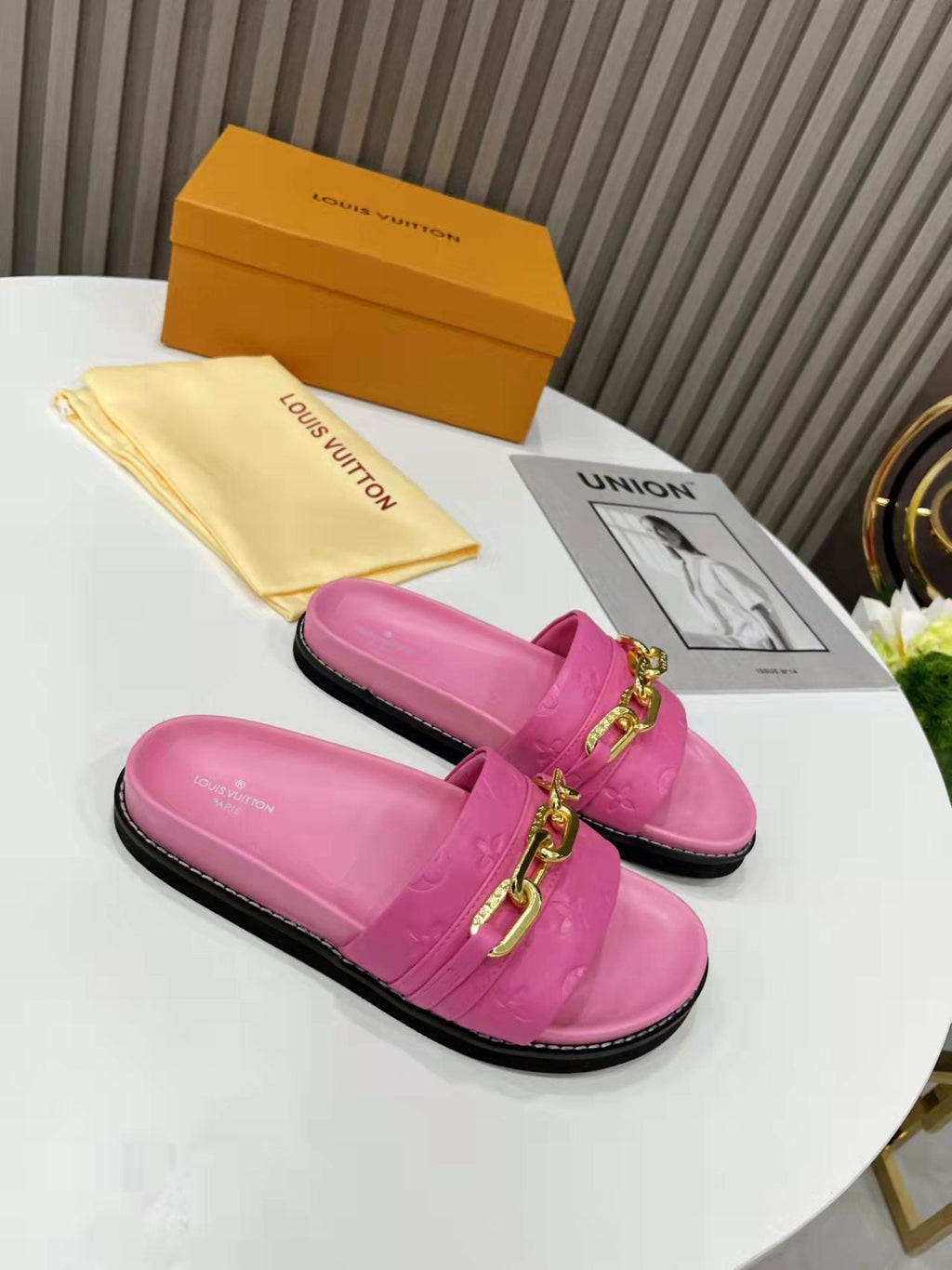 Louis Vuitton Unset Flat Comfort Mule Pink