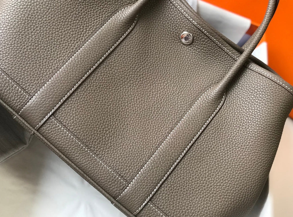 Hermes Garden Party 30cm Bag Dark Grey