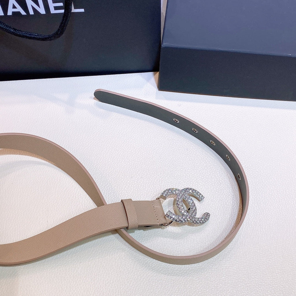 Chanel Belt With Beaded Buckle Beige