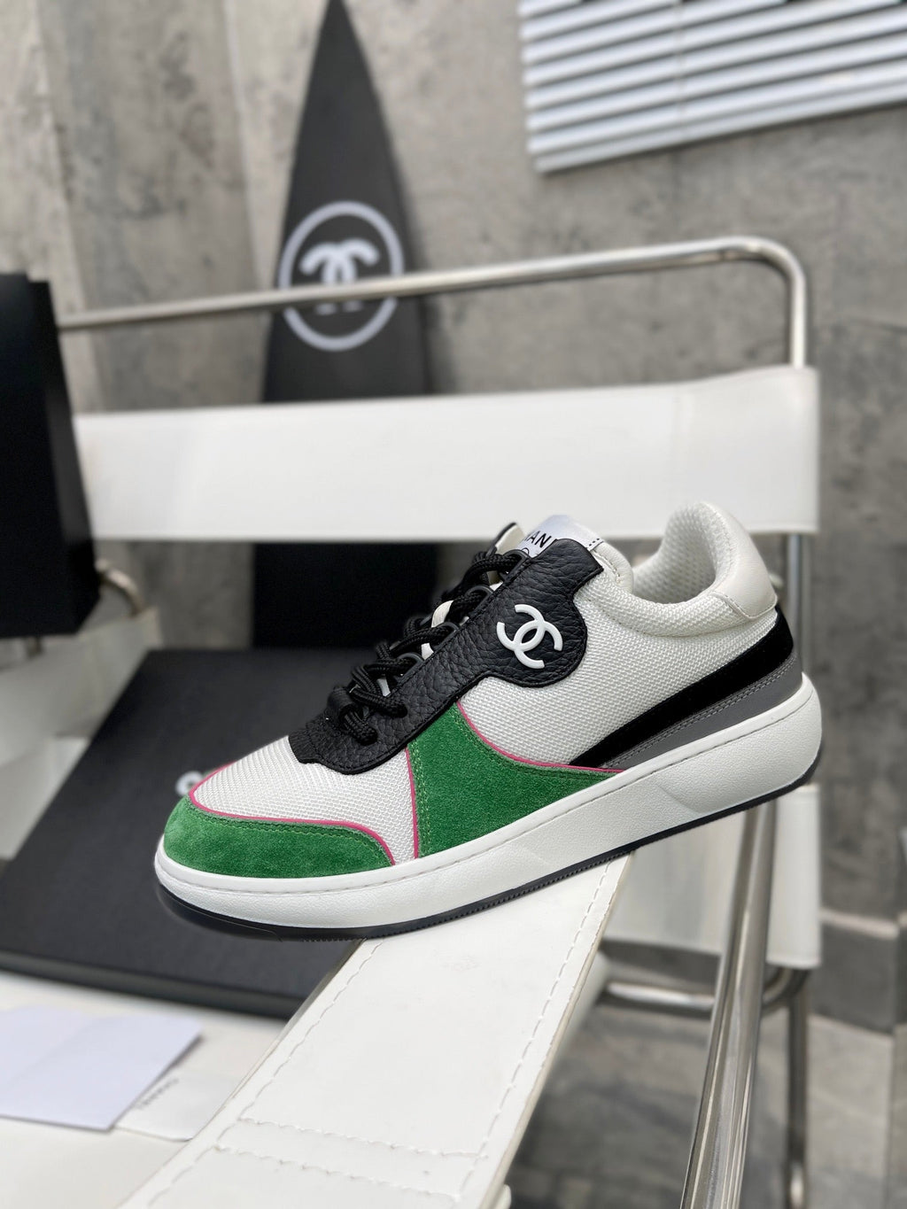 Chanel Trainers Sneakers White/Green