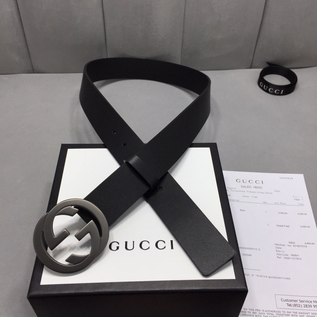 Gucci Belt With Double G Buckle Black
