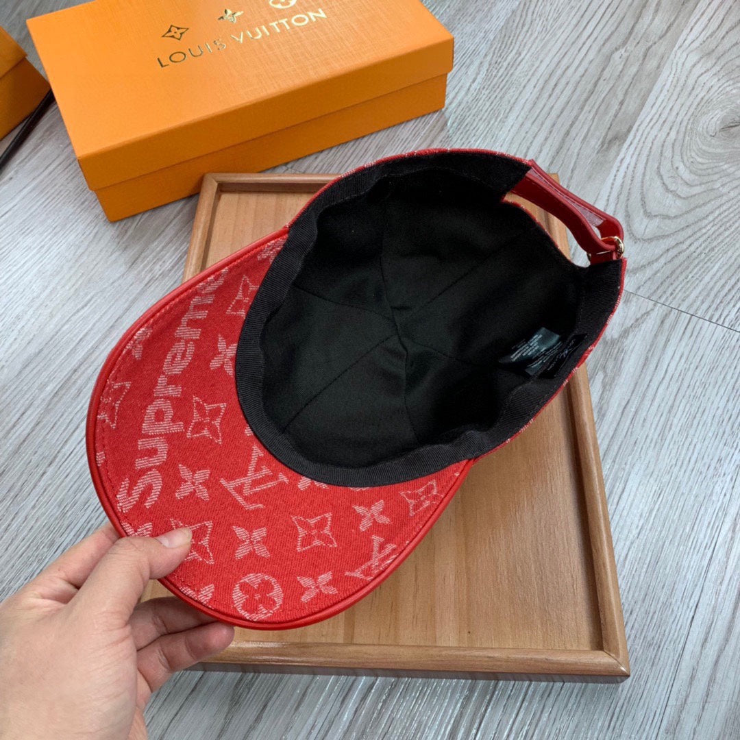Louis Vuitton Red Monogram Baseball Cap