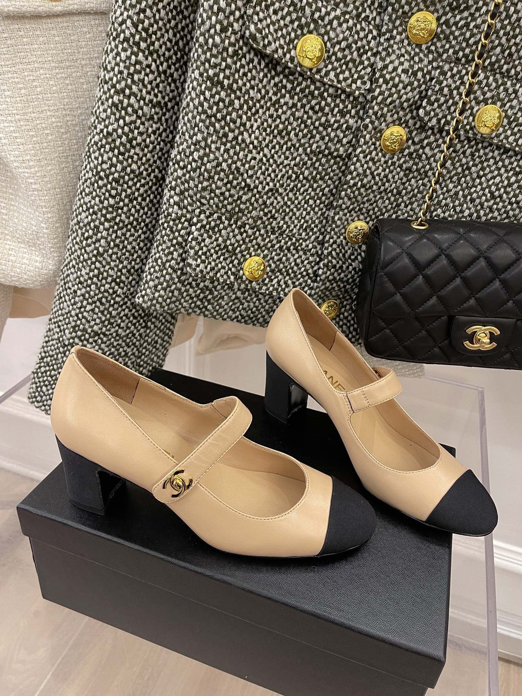 Chanel Sling Back 2.5 Inches Beige