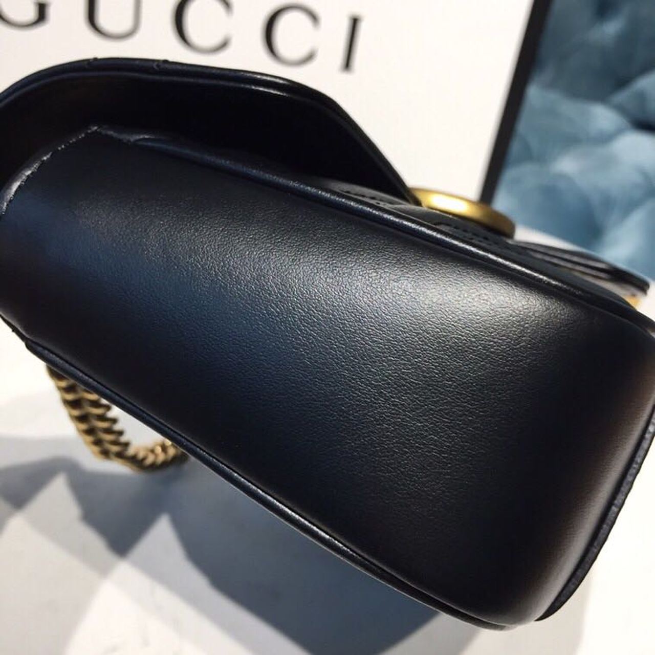 Gucci GG Marmont Matelass? Mini Bag 22cm 446744 Calfskin Leather Spring/Summer Collection Black