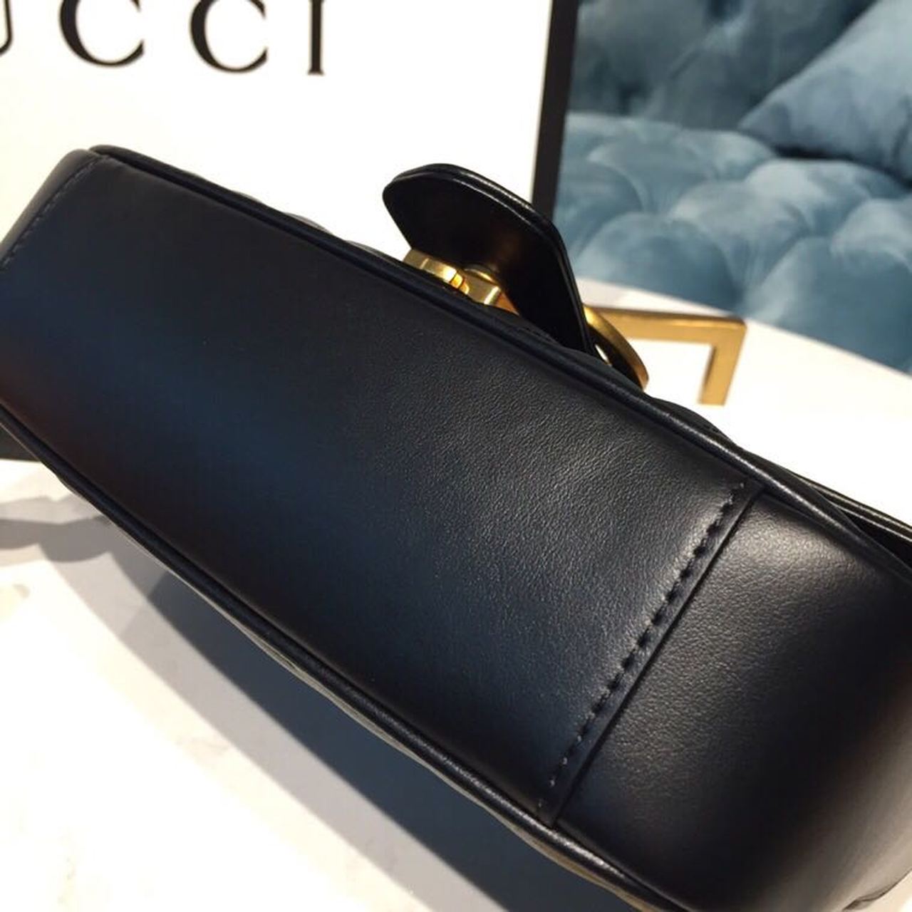 Gucci GG Marmont Matelass? Mini Bag 22cm 446744 Calfskin Leather Spring/Summer Collection Black