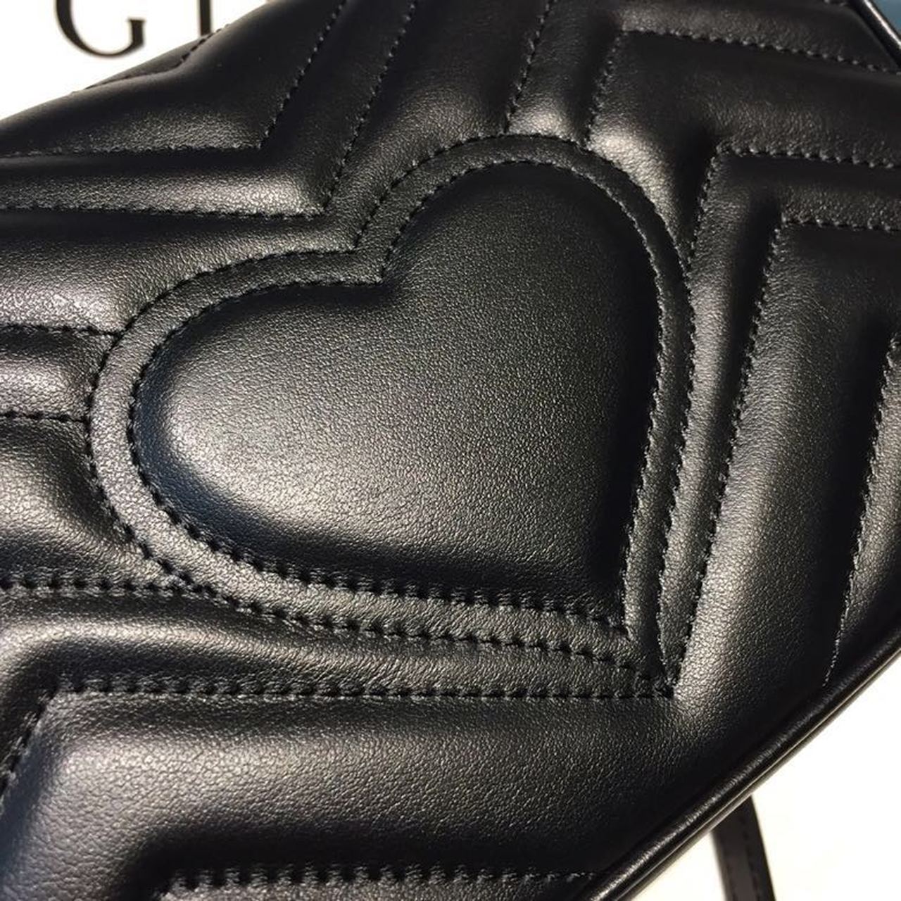 Gucci GG Marmont Matelass? Mini Bag 22cm 446744 Calfskin Leather Spring/Summer Collection Black