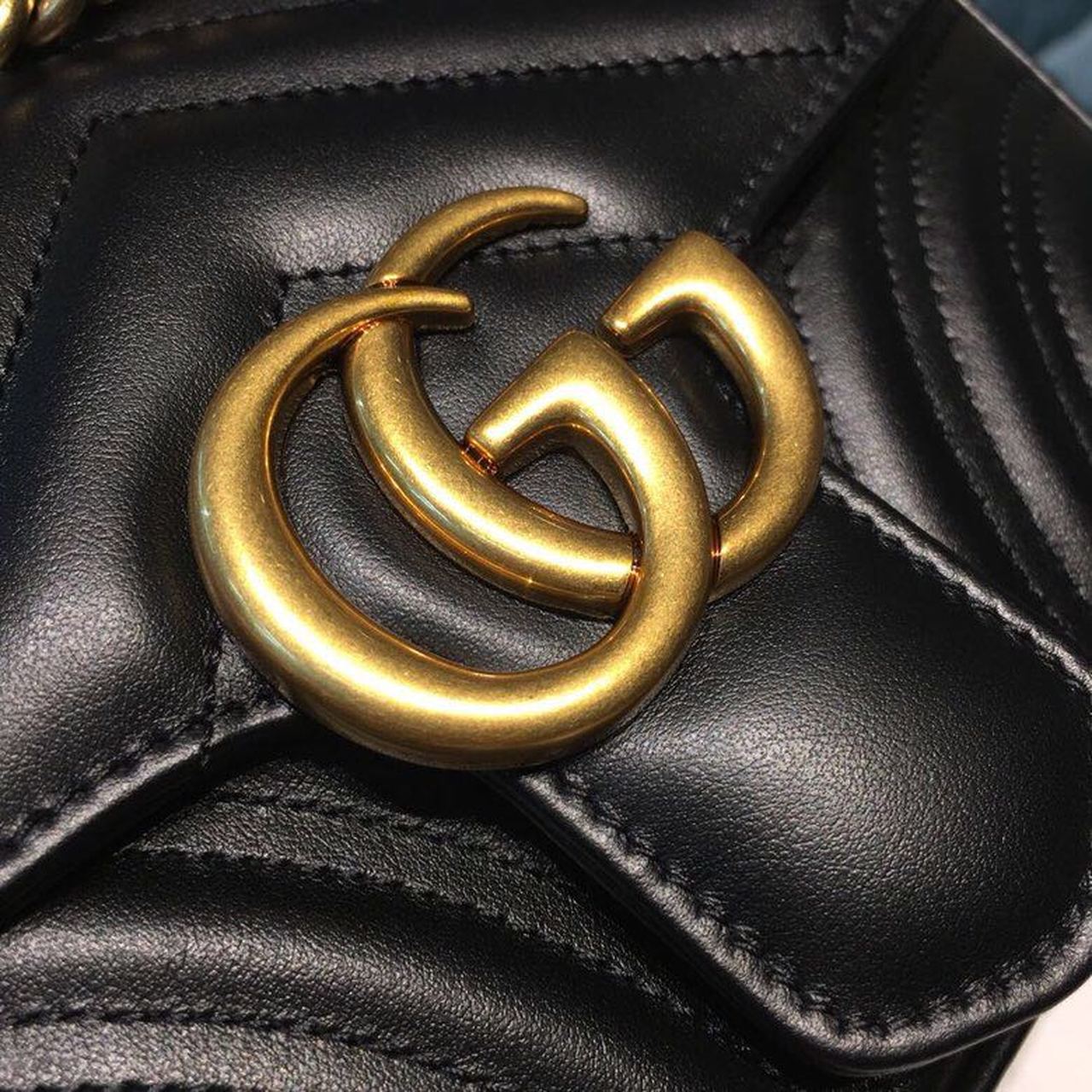 Gucci GG Marmont Matelass? Mini Bag 22cm 446744 Calfskin Leather Spring/Summer Collection Black