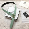Chanel Belt With Double C Buckle Jade Green