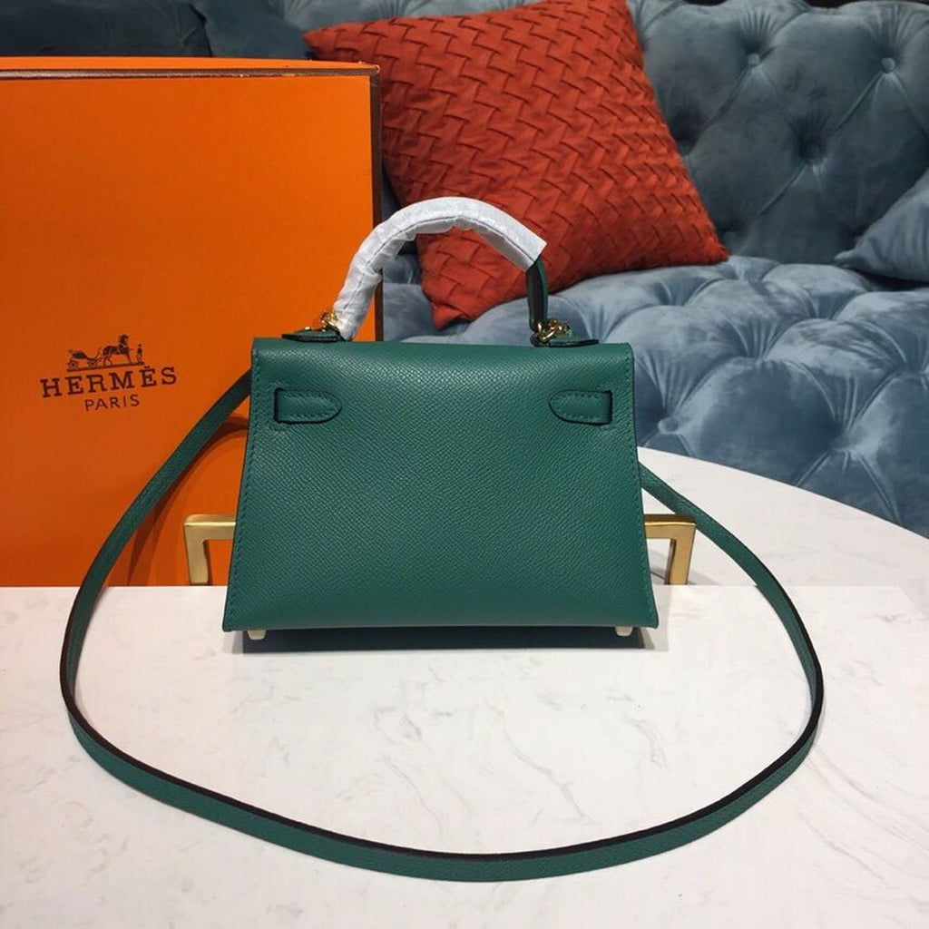 Hermes Mini Kelly 20cm Epsom Bag Dark Green
