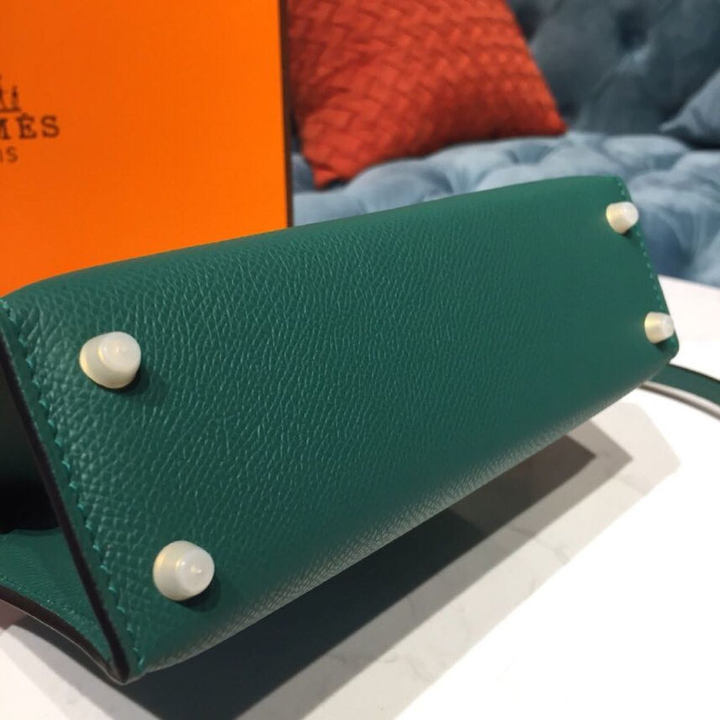 Hermes Mini Kelly 20cm Epsom Bag Dark Green