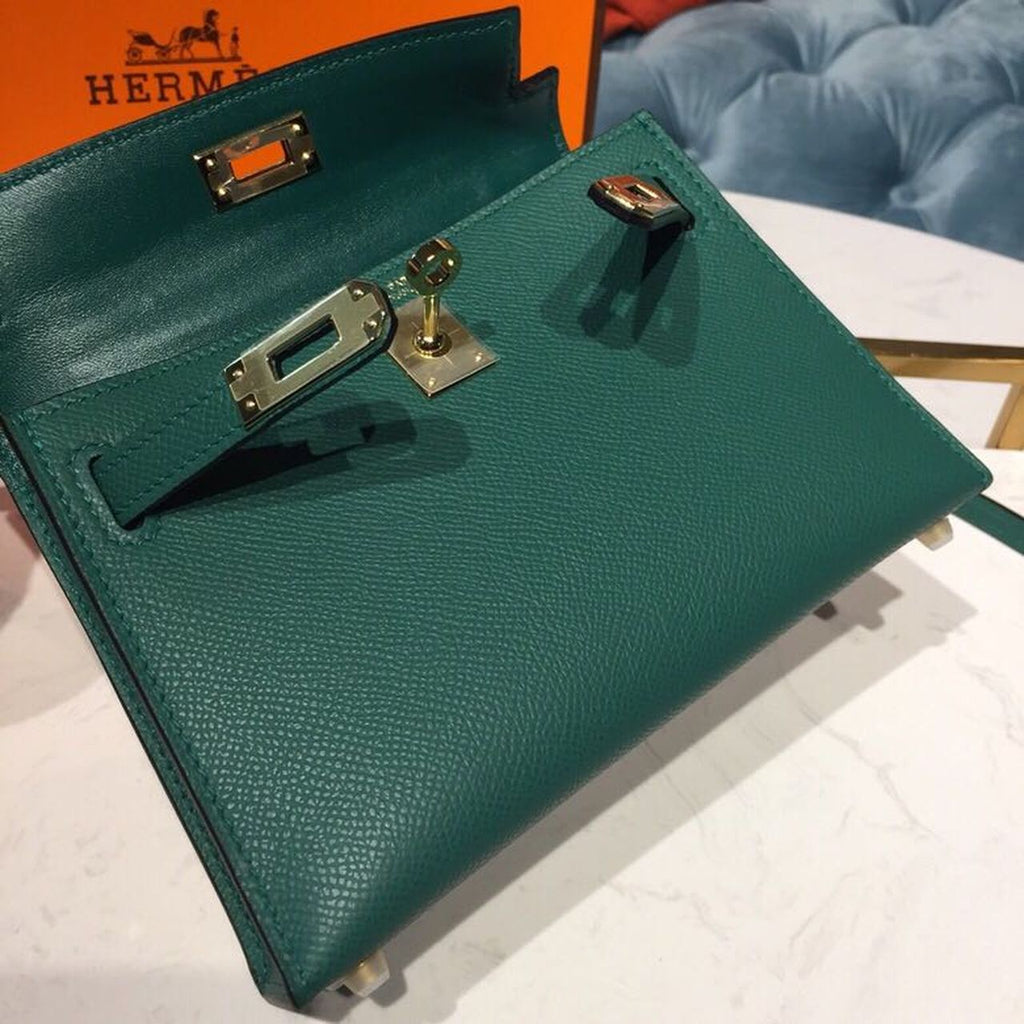 Hermes Mini Kelly 20cm Epsom Bag Dark Green