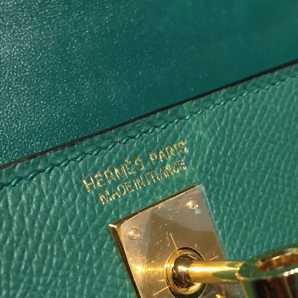 Hermes Mini Kelly 20cm Epsom Bag Dark Green
