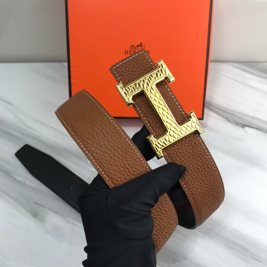 Hermes Quizz Touareg Belt Buckle & Reversible Leather Brown