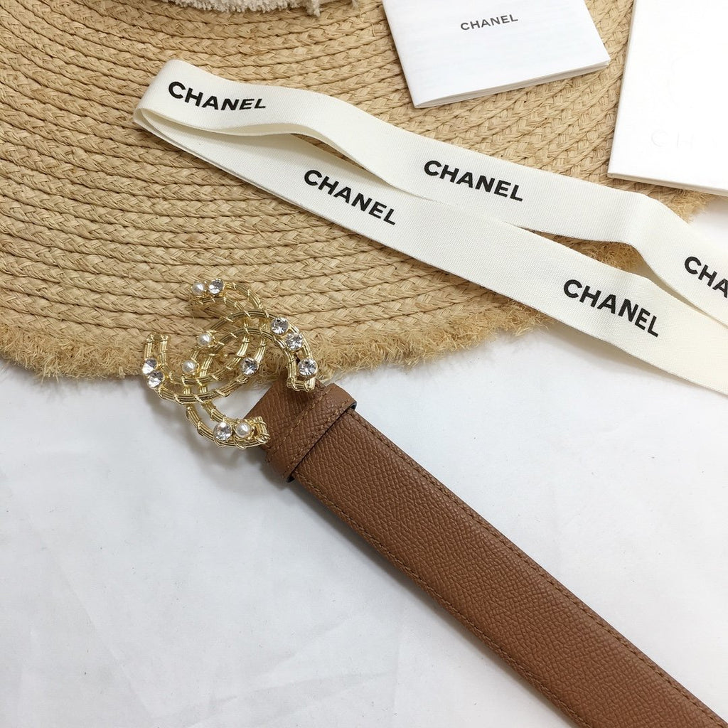 Chanel Belt With Double C Buckle Red
