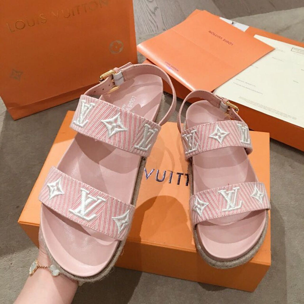 Louis Vuitton Casual Sandals Monogram Reverse Canvas Spring/Summer Collection Light Pink