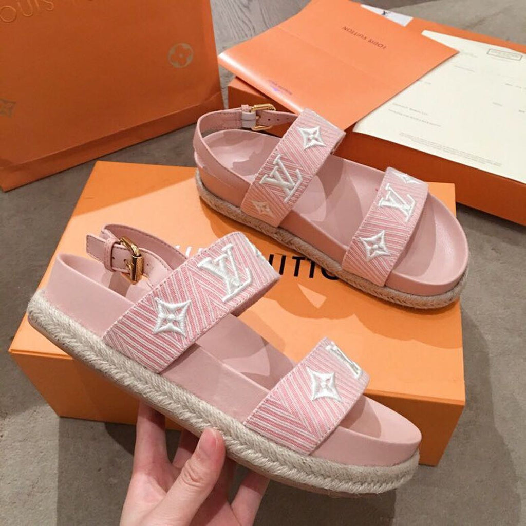 Louis Vuitton Casual Sandals Monogram Reverse Canvas Spring/Summer Collection Light Pink