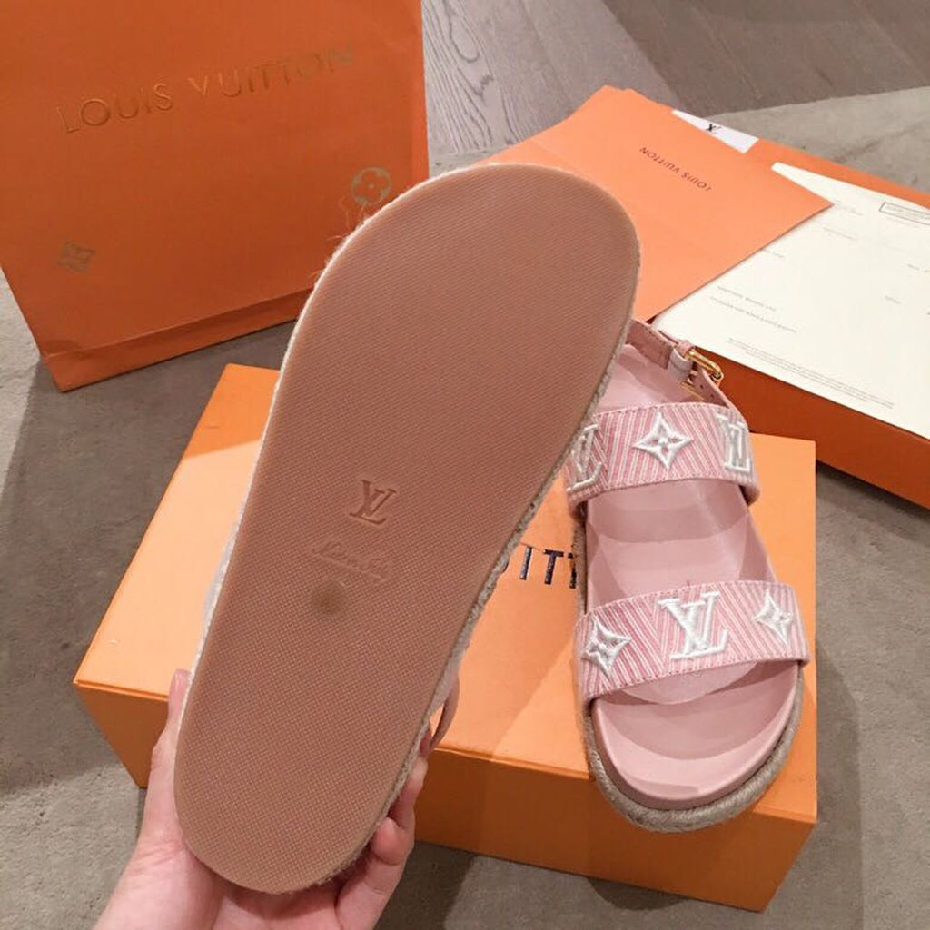 Louis Vuitton Casual Sandals Monogram Reverse Canvas Spring/Summer Collection Light Pink