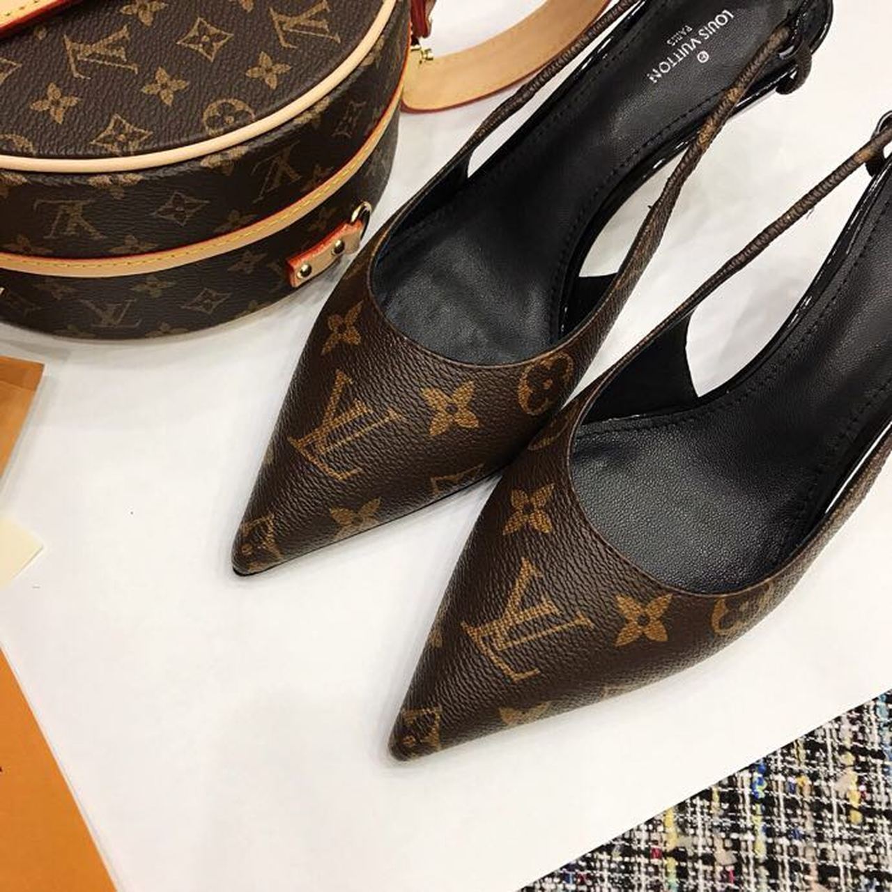 Louis Vuitton Ch?rie Slingback Pump Spring/Summer Collection 1A5BPP Brown