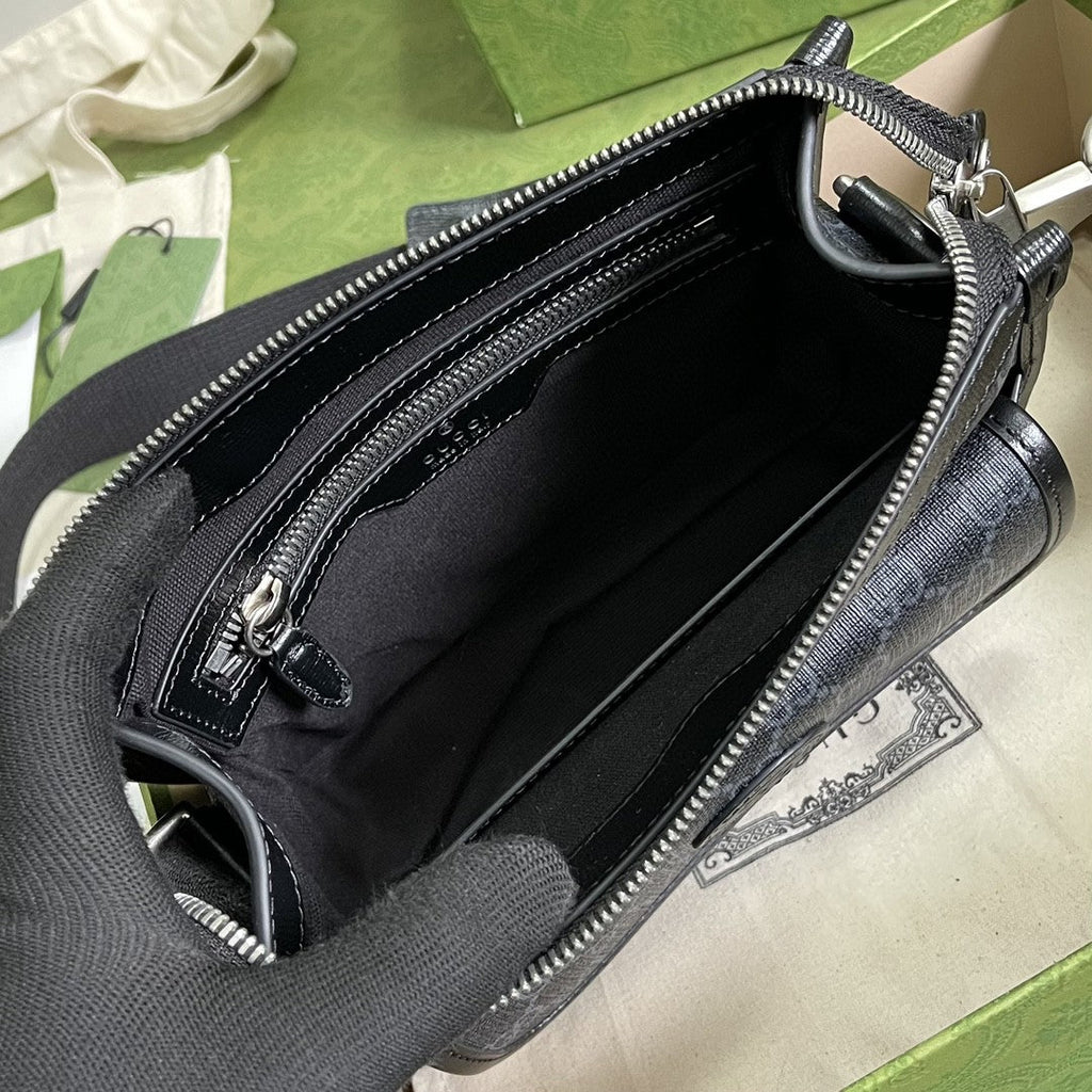 Gucci Messenger Bag With Interlocking G 21cm Black
